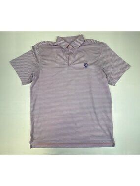Vineyard Vines Men’s Large Pink Blue Striped Performance Polo Golf Shirt